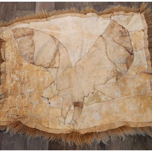 Alpaca Fur Eagle Vintage Fiber Art / Wall Tapestry 38 X 29 Signed 1986 - Picture 9 of 13